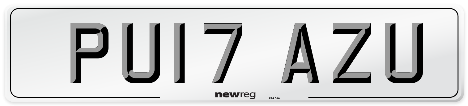 PU17 AZU Number Plate from New Reg